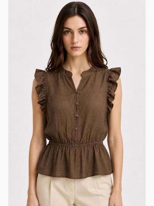 Top jacquard texturizado peplum mixray - Kiabi