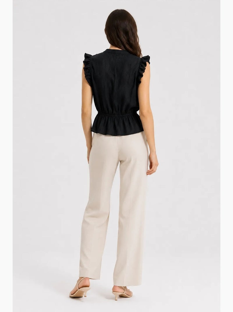 Top jacquard texturizado peplum mixray Preto - Kiabi