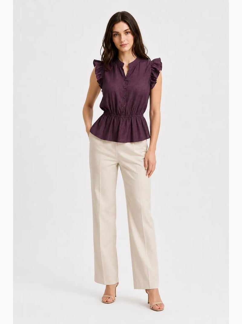 Top jacquard texturizado peplum mixray Roxo - Kiabi