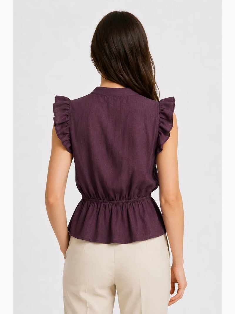 Top jacquard texturizado peplum mixray Roxo - Kiabi