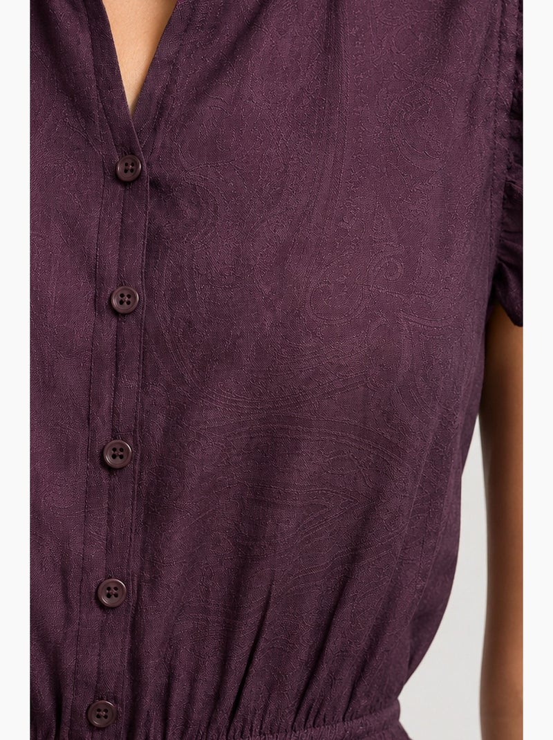 Top jacquard texturizado peplum mixray Roxo - Kiabi