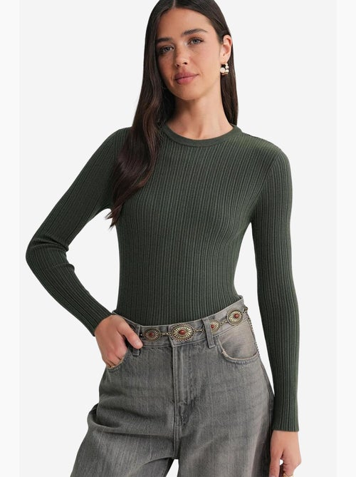 Top justo canelado com textura suave mixray - Kiabi Top justo canelado com textura suave mixray - Kiabi