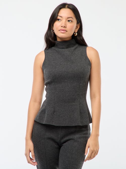 Top justo em malha macia - Kiabi