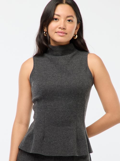 Top justo em malha macia - Kiabi