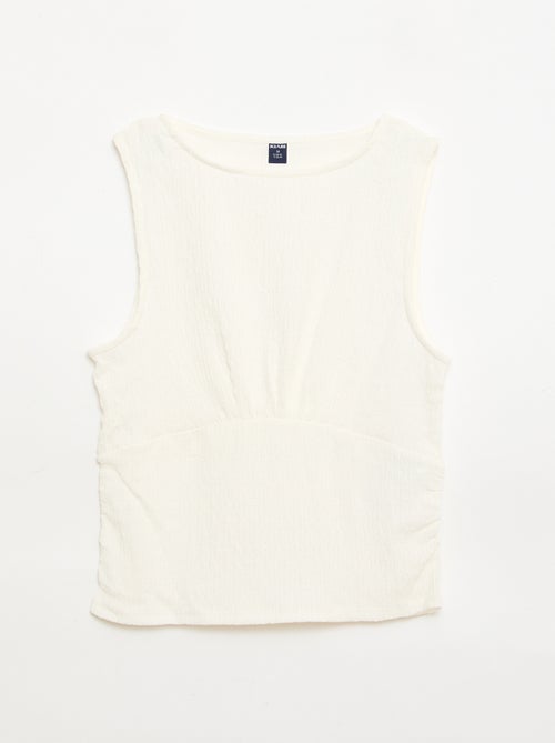 Top justo em tecido crepe - Kiabi