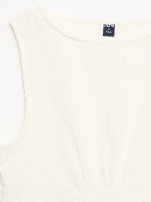 Top justo em tecido crepe - Kiabi