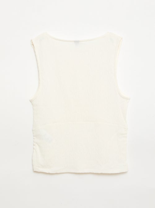 Top justo em tecido crepe - Kiabi