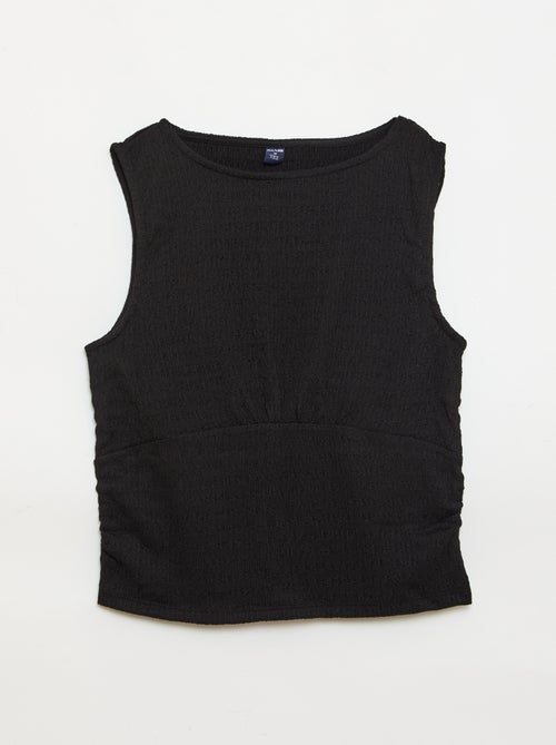 Top justo em tecido crepe - Kiabi