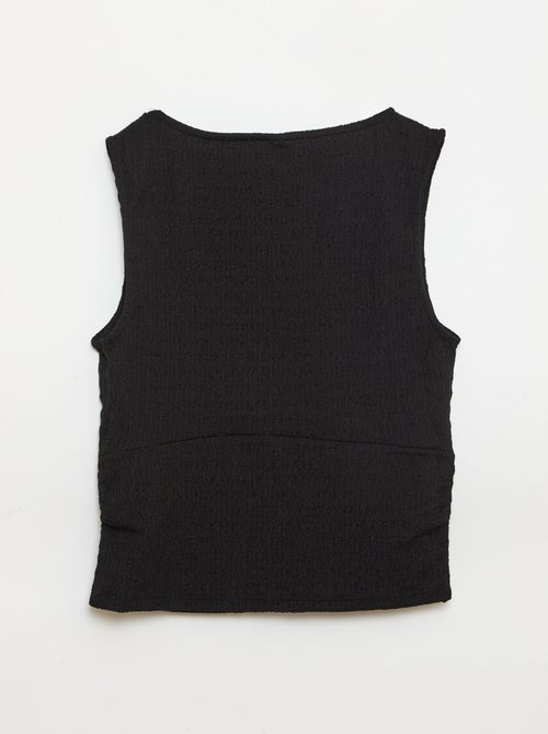 Top justo em tecido crepe - Kiabi