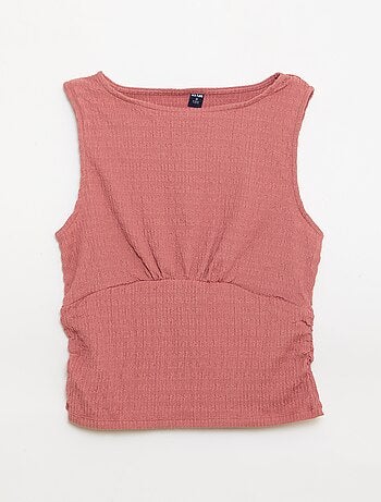Top justo em tecido crepe