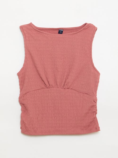 Top justo em tecido crepe - Kiabi