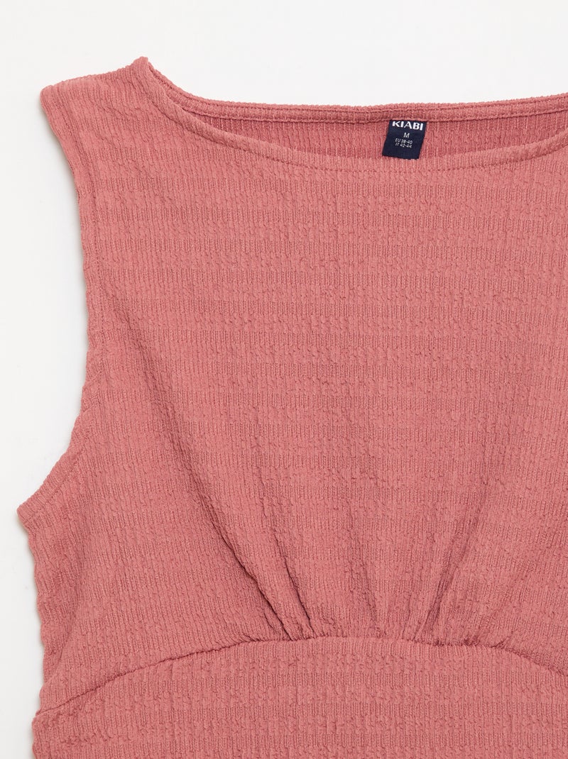 Top justo em tecido crepe Rosa - Kiabi