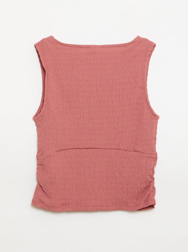 Top justo em tecido crepe Rosa - Kiabi