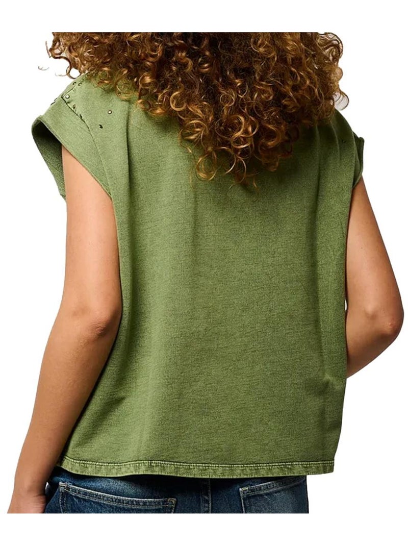 Top kaki kaporal visioe25 para mulher Verde cáqui claro - Kiabi