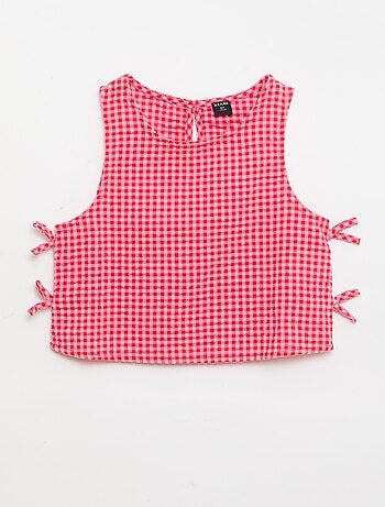 Top leve vichy com laços