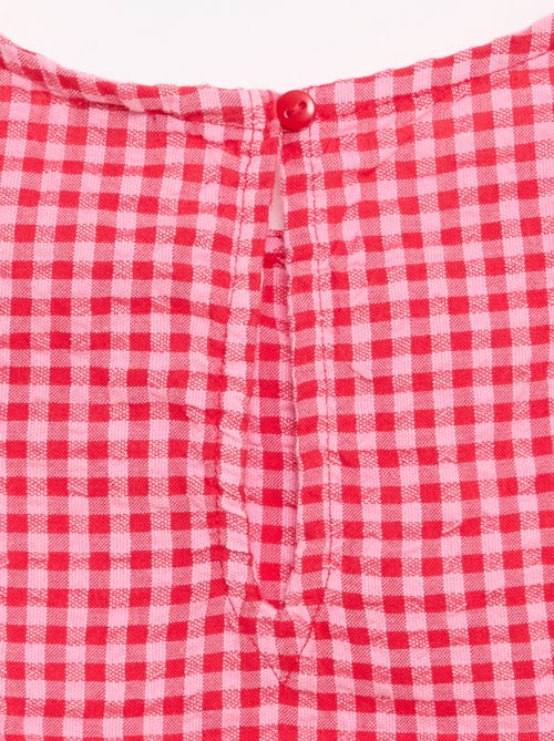 Top leve vichy com laços - Kiabi