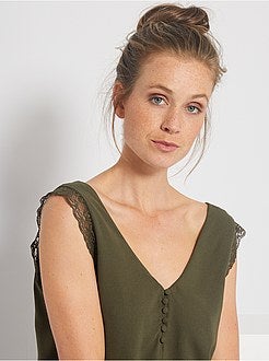 Top lingerie com pormenores em renda - Kiabi