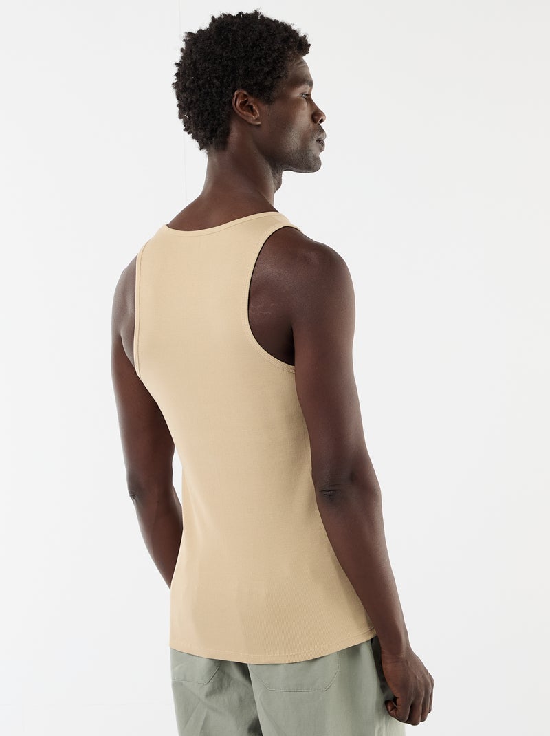 Top liso Bege - Kiabi