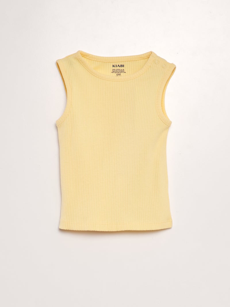 Top liso canelado AMARELO - Kiabi