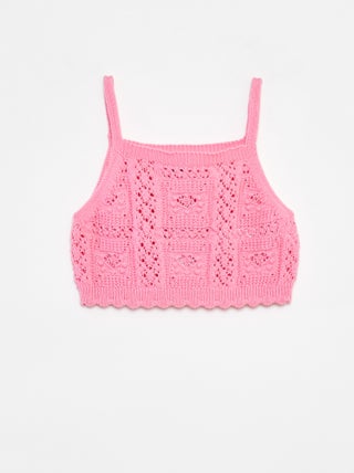 Top liso de croché