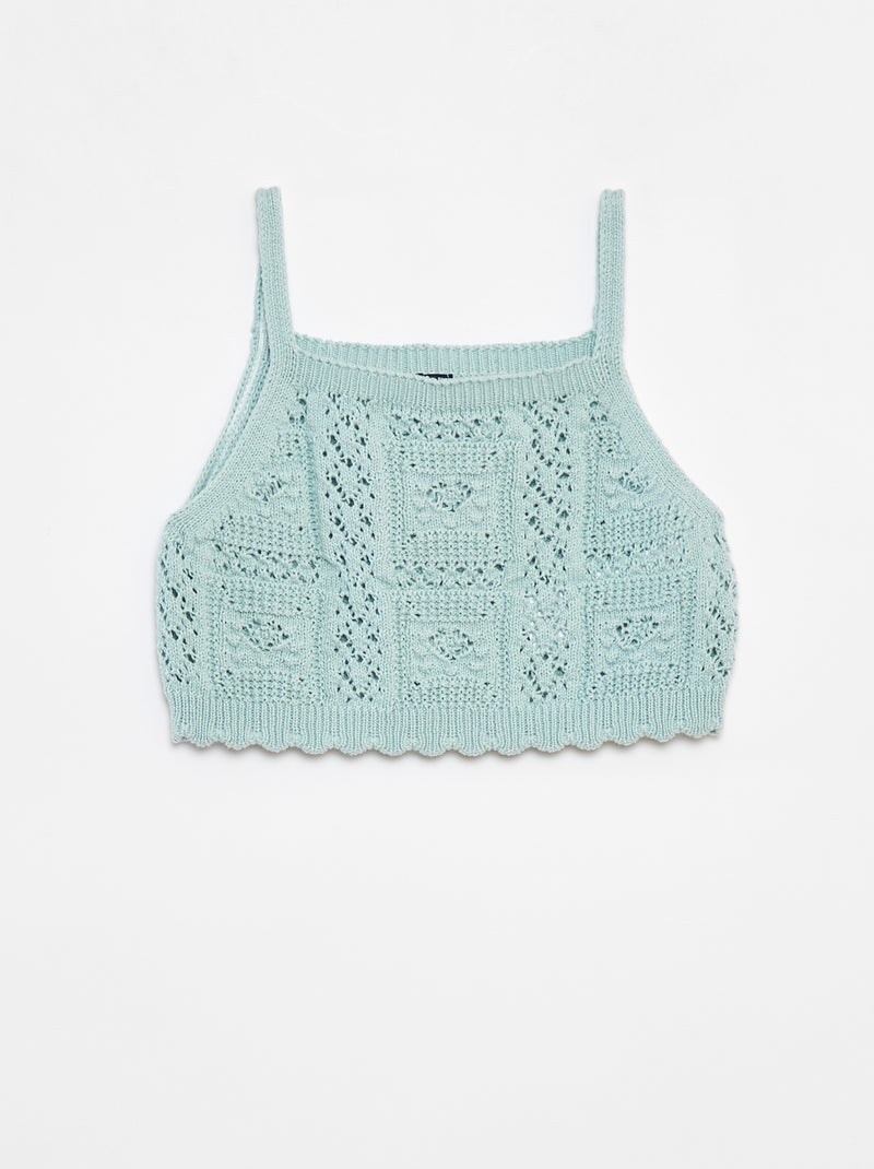 Top liso de croché VERDE - Kiabi