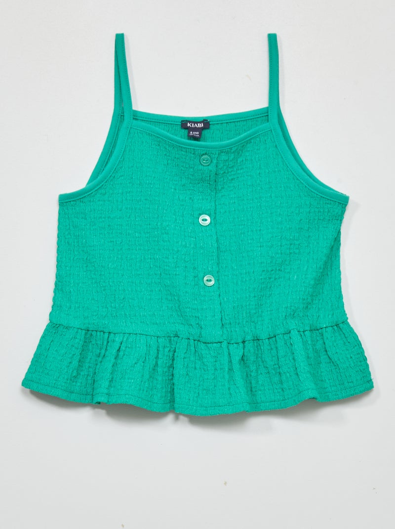 Top liso Verde - Kiabi