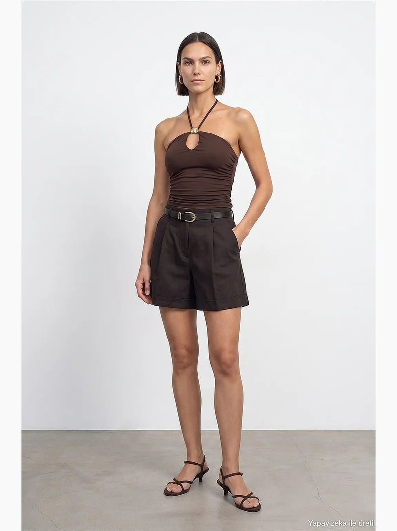 Top mistura de lyocell dilvin Castanho-chocolate - Kiabi