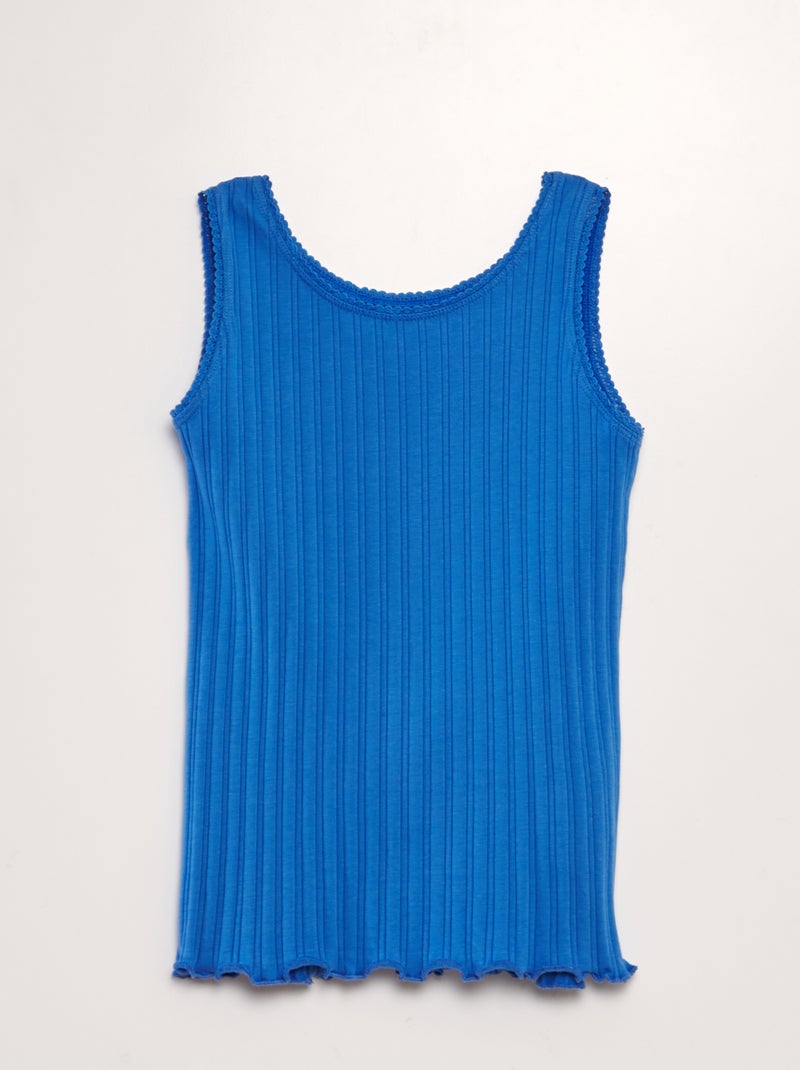 Top nervurado AZUL - Kiabi
