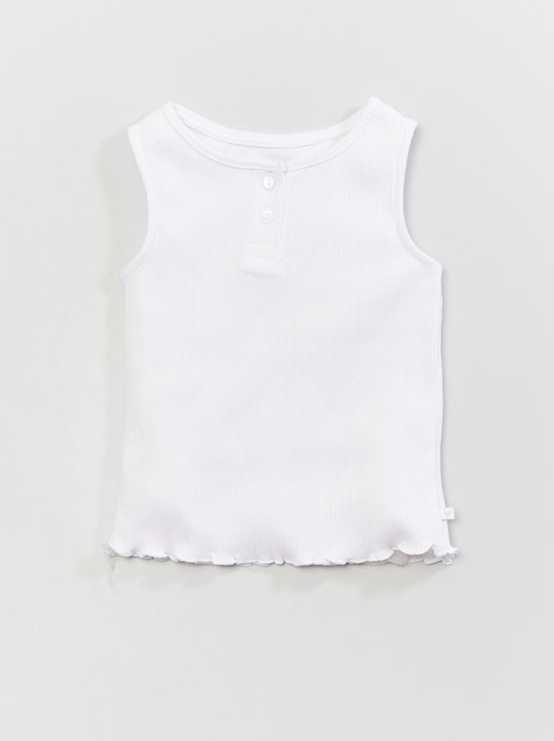 Top nervurado Branco - Kiabi