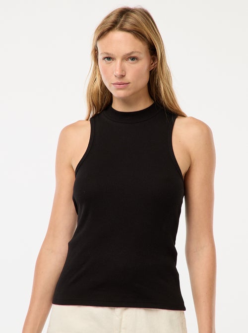 Top nervurado com cavas americanas - Kiabi