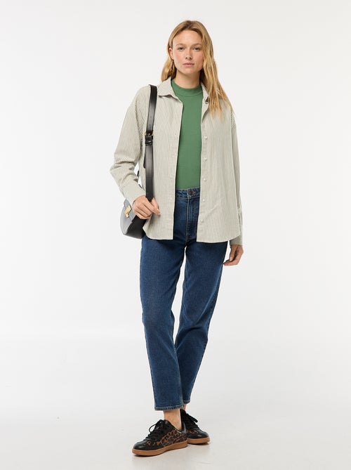 Top nervurado com cavas americanas - Kiabi