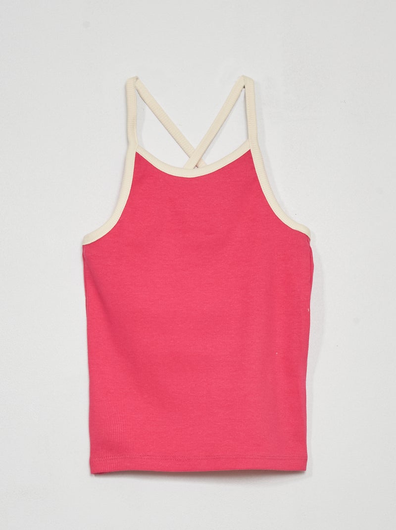 Top nervurado Rosa Quente - Kiabi