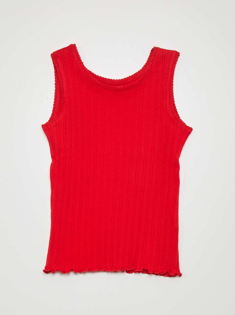 Top nervurado VERMELHO - Kiabi