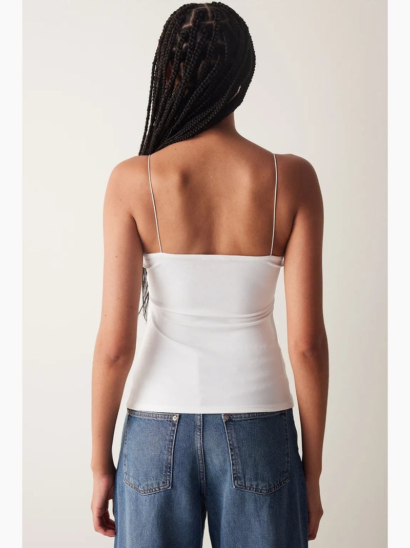 Top new cami com alças finas penti Branco - Kiabi