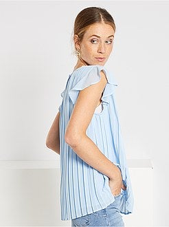 Top plissado com folhos - Kiabi