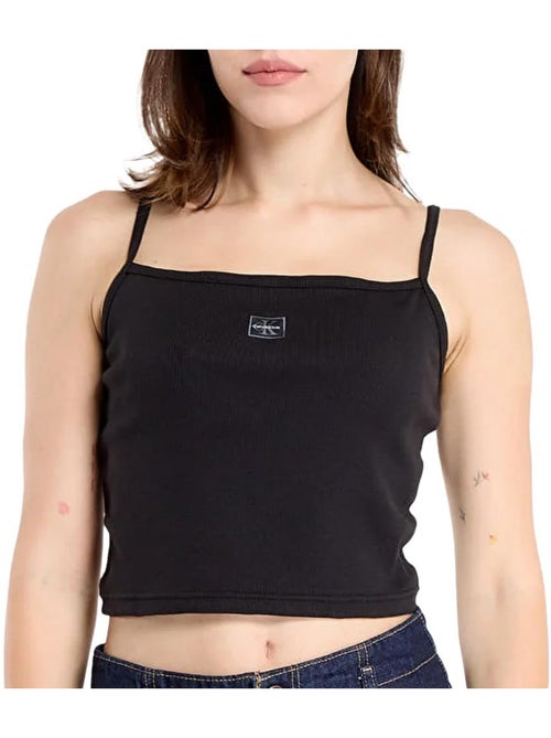 Top Preto de Mulher Calvin Klein Jeans A-Woven - Kiabi Top Preto de Mulher Calvin Klein Jeans A-Woven - Kiabi