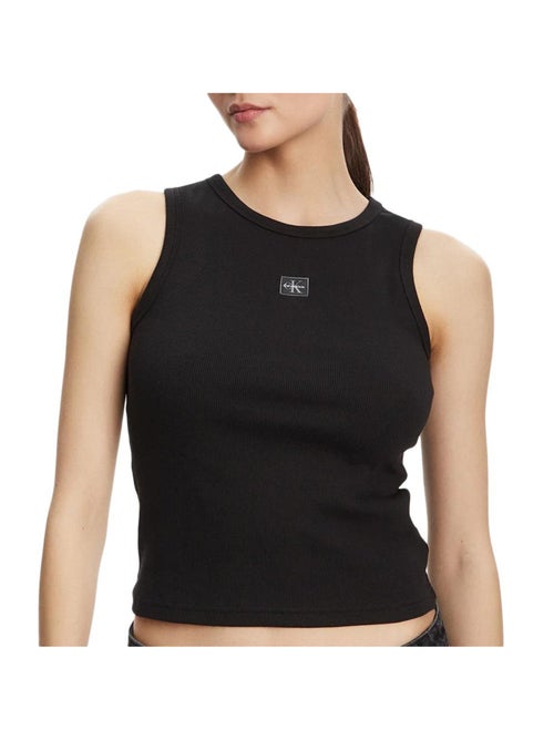 Top Preto de Mulher Calvin Klein Jeans com Etiqueta Tecida - Kiabi Top Preto de Mulher Calvin Klein Jeans com Etiqueta Tecida - Kiabi