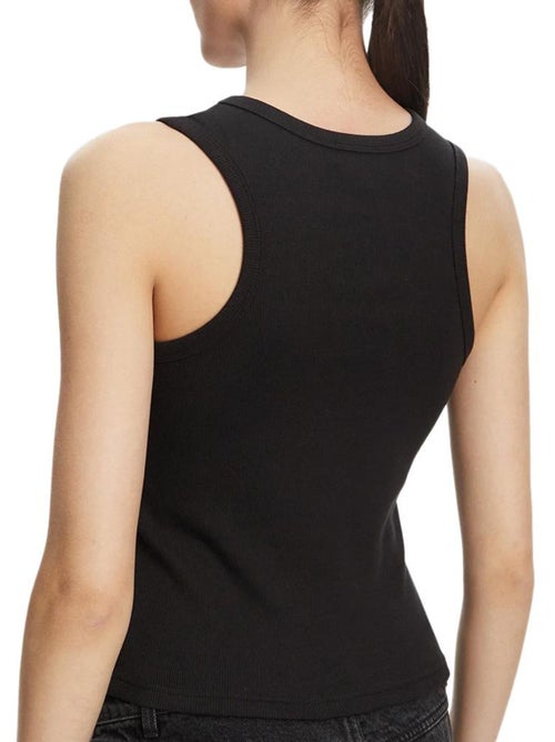 Top Preto de Mulher Calvin Klein Jeans com Etiqueta Tecida - Kiabi Top Preto de Mulher Calvin Klein Jeans com Etiqueta Tecida - Kiabi