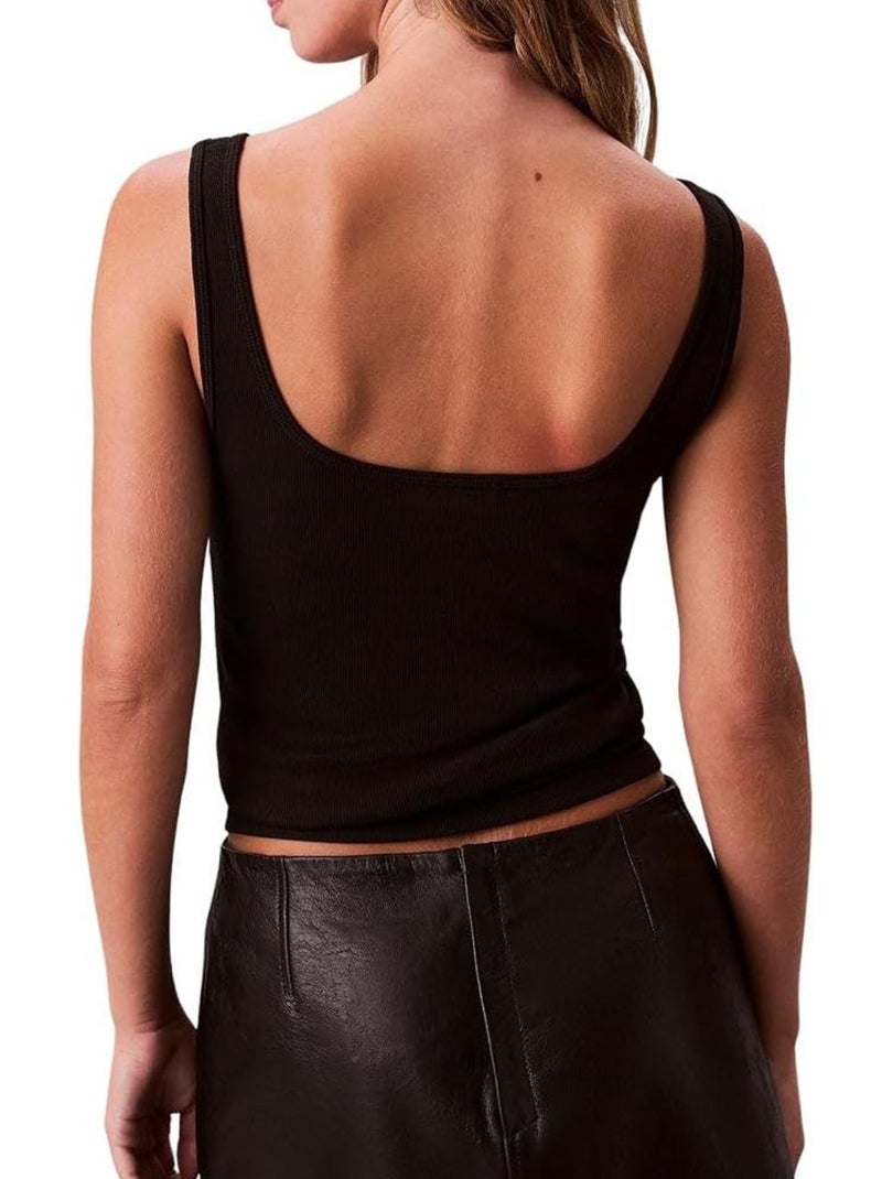 Top Preto de Mulher Calvin Klein Jeans Monogram Preto - Kiabi