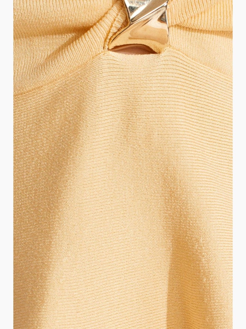 Top sem costura decote halter peplum dilvin Amarelo-limão - Kiabi