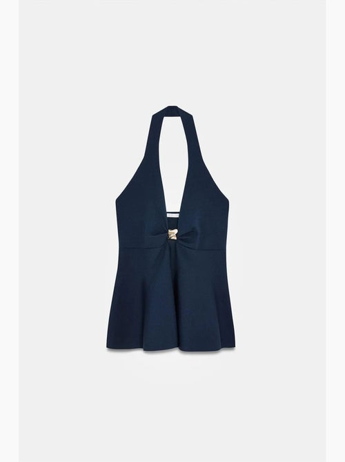 Top sem costura decote halter peplum dilvin - Kiabi