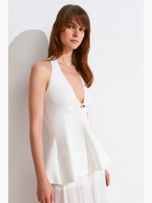 Top sem costura decote halter peplum dilvin - Kiabi