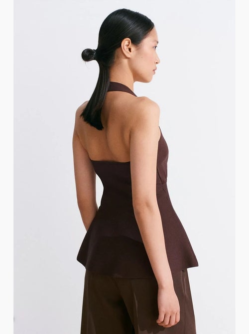 Top sem costura decote halter peplum dilvin - Kiabi
