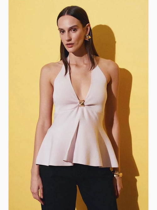 Top sem costura decote halter peplum dilvin - Kiabi