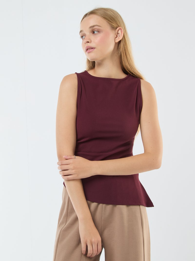 Top sem mangas assimétrico Vermelho - Kiabi