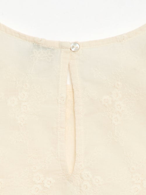 Top sem mangas com bordado all over - Kiabi