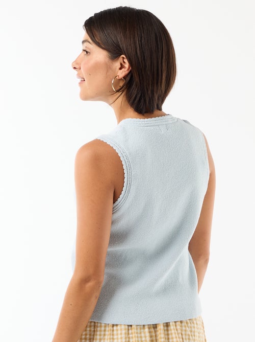 Top sem mangas com botões dourados - Kiabi