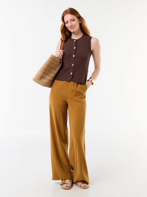 Top sem mangas com botões dourados - Kiabi