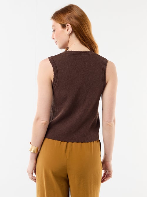 Top sem mangas com botões dourados - Kiabi