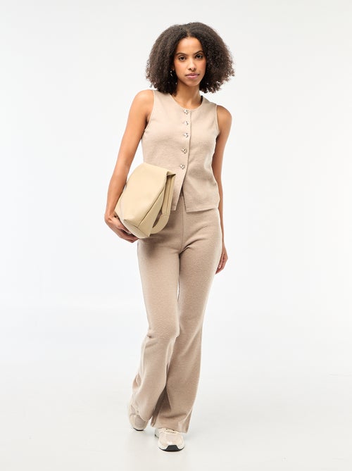 Top sem mangas com botões em malha macia - Kiabi